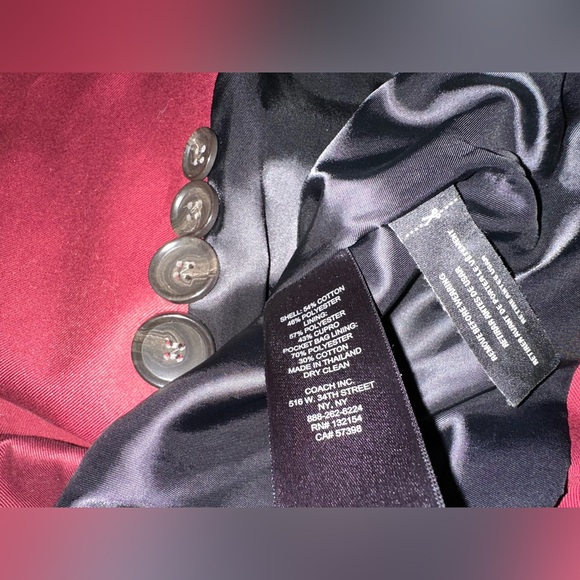 Coach Solid Short Trench Coat in Burgundy NWOT Size Medium - Picture 6 of 9